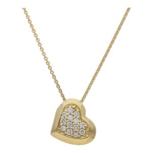 JuwelmaLux Halskette mit Anhänger Herz 585/000 (14 Karat) Gold mit Brillanten JL13-05-0145