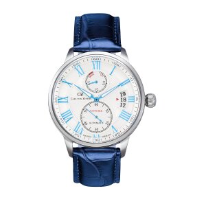 Carl von Zeyten Herren Uhr CVZ0082WHS Automatik, Leder blau