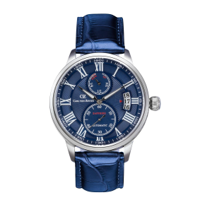 Carl von Zeyten Herren Uhr CVZ0082BLS Automatik, Leder blau