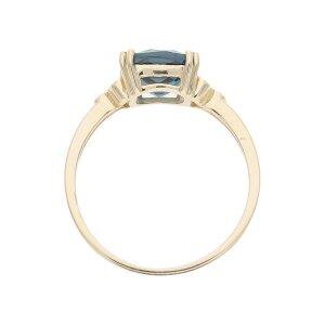 JuwelmaLux Ring 585 Gold mit London Blue Topas und Brillanten JL10-07-3232