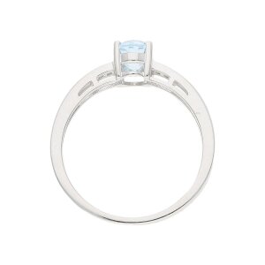 JuwelmaLux Ring 585 Weißgold mit Blautopas und Brillanten JL10-07-3229
