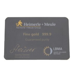 Heimerle+Meule Goldbarren Tafelbarren 50 Gramm 999,9...