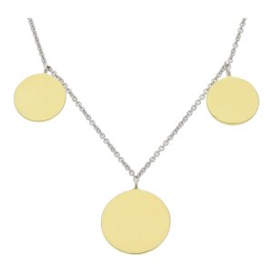 JuwelmaLux Halskette Gravurplatten Silber Gold plattiert JL10-05-3206