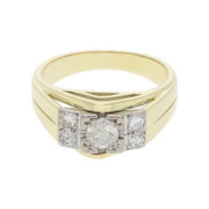 Damenring 585/000 (14 Karat) Gold mit Diamanten getragen...