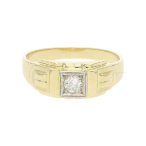 Damenring 585/000 (14 Karat) Gold mit Diamant getragen...