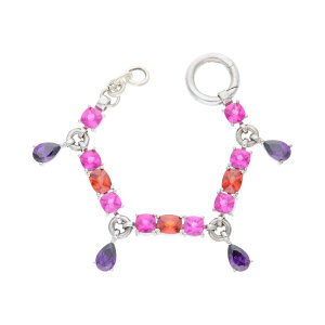 Armband Silber 835 synthetische Steine Second Hand...