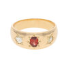 Damenring 750/000 (18 Karat) Rotgold mit Brillant und Granat, getragen 25321508
