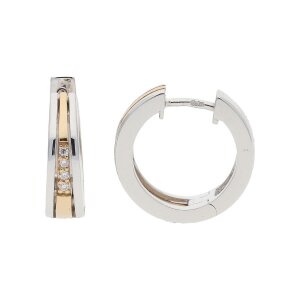 Creolen Weißgold und Rotgold 375 Brillant...