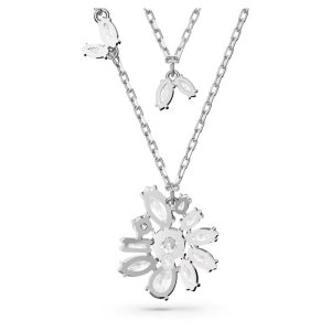 Swarovski Halskette im Lagenlook 5644658 Gema, Blume, weiß, rhodiniert