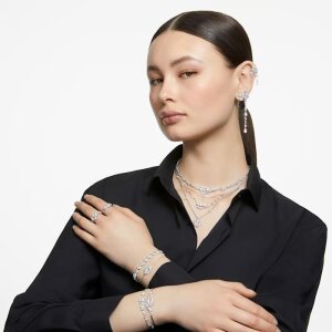 Swarovski Halskette im Lagenlook 5644658 Gema, Blume, weiß, rhodiniert