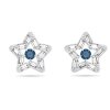 Swarovski Ohrstecker 5639188 Stella Ohrstecker Stern, Blau, Rhodiniert