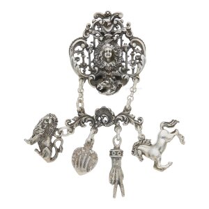Charivarikette Tracht Silber 925 geschwärzt...