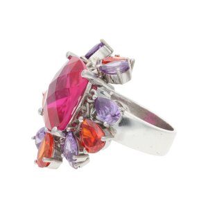 Ring Silber 925 synthetische Steine Second Hand 25321728...