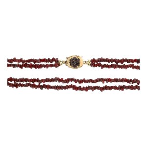 Kropfkette 585 Gold Verschluss Handarbeit mit Granat...