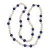 Perlenkette aus Akoya Zuchtperle mit Lapislazuli, getragen 25321753