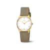 Boccia Damen Uhr Slim Titan gold plattiert 3338-03 Leder sand