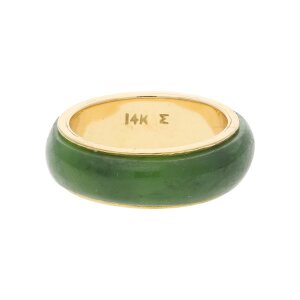 Damenring 585/000 (14 Karat) Gold mit Jade getragen 25321779
