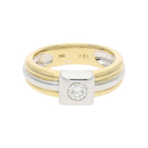 Ring Gold und Weißgold 750 Brillant Second Hand...