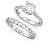 Swarovski Constella Ring 5647662 Set (2), Princess-Schliff, Weiß, Rhodiniert Größe 55