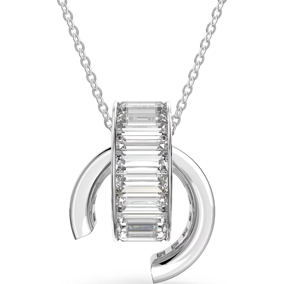 Swarovski Halskette 5639628 Matrix Anhänger, Baquette-Schliff, Weiss ...