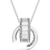 Swarovski Halskette 5639628 Matrix Anhänger, Baquette-Schliff, Weiss, Rhodiniert
