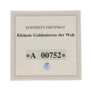 Goldmünze 0,75 Gramm Feingold 999,9