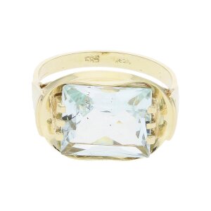 Damen Ring 585/000 (14 Karat) Gold mit Aquamarin getragen...
