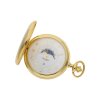 Regent Taschenuhr P-731 mit Mondphase, Datumsanzeige, vergoldet