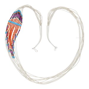 Collier 925/000 Silber Türkis, Koralle, mehrfarbiger...