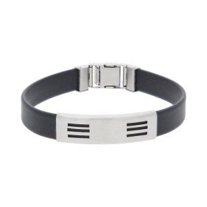 JuwelmaLux Silikon Armband mit Edelstahl JL30-03-4457