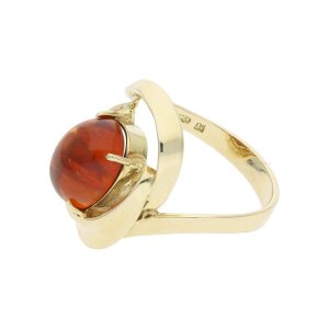 Bernstein Ring Gold 585 Second Hand 25321890 getragen