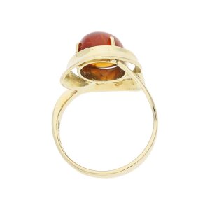 Bernstein Ring Gold 585 Second Hand 25321890 getragen
