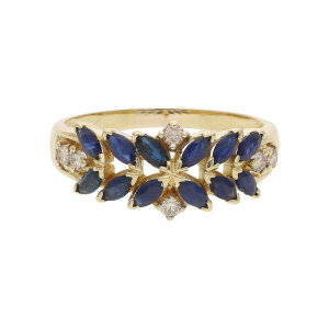 Saphir Ring 585 Brillanten Second Hand 25321892 getragen