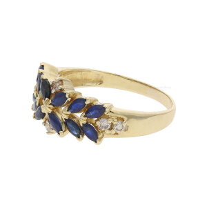 Saphir Ring 585 Brillanten Second Hand 25321892 getragen