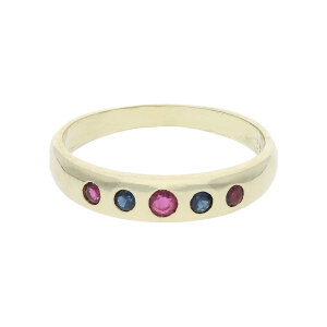 Ring Gold 585 Rubin und Saphir Second Hand 25321893 getragen
