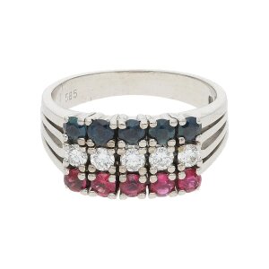 Ring 585 Gold Rubin Saphir Brillanten getragen 25321938...