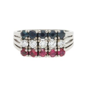 Ring 585 Gold Rubin Saphir Brillanten getragen 25321938...