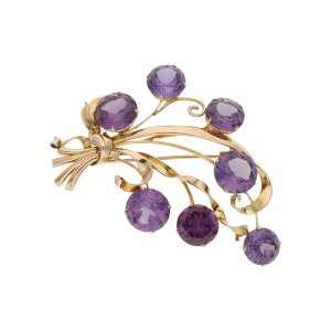 Brosche 585/000 (14 Karat) Roségold mit...