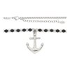 JuwelmaLux Halskette mit Anhänger aus Edelstahl mit Onix matt, Anker JL45-05-0075