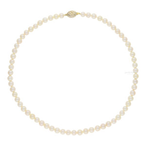 Perlenkette 585/000 (14 Karat) Gelbgold und...