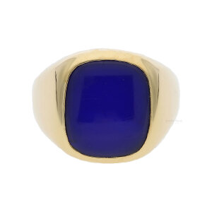 Herrenring 750/000 Gelbgold Lapislazuli getragen 25322031...
