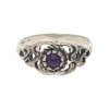 JuwelmaLux Trachten Damen Ring Silber mit Amethyst, geschwärzt JL30-07-4358