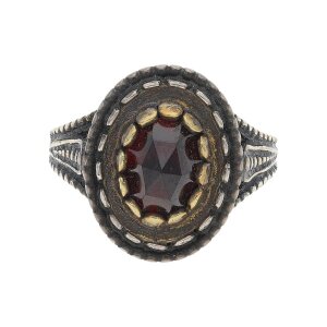 JuwelmaLux Trachten Ring Damen Silber 925, Granat,...