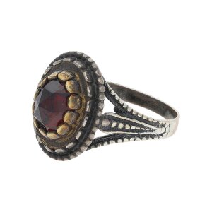 JuwelmaLux Trachten Ring Damen Silber 925, Granat,...