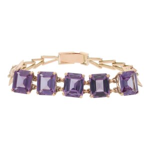 Armband Rotgold 585 Amethyst Handarbeit Second Hand...
