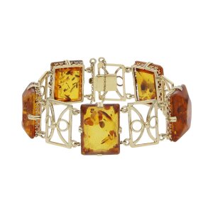 Armband 333 Gold mit Bernstein, Handarbeit, getragen...