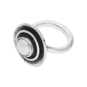 Ring Silber 925 geschwärzt Süßwasser...