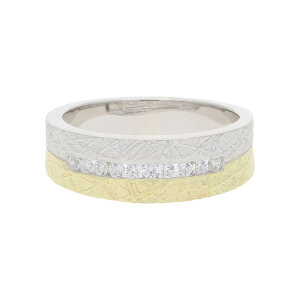 JuwelmaLux Ring 925/000 Sterling Silber bicolor mit...