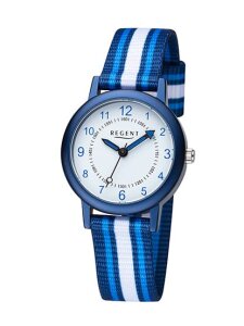 Regent Kinder Armbanduhr F-1369 Textilband blau,...