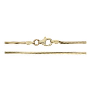 Halskette 585/000 (14 Karat) Gelbgold, Schlangenkette, getragen 25322206
